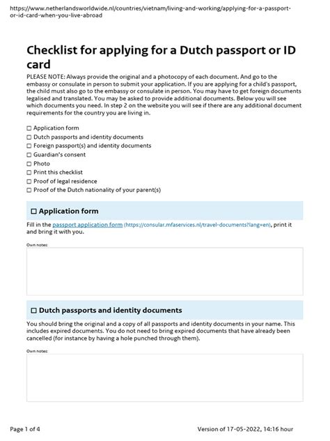 checklist-for-applying-for-a-dutch-passport-or-id-card (1) | PDF ...