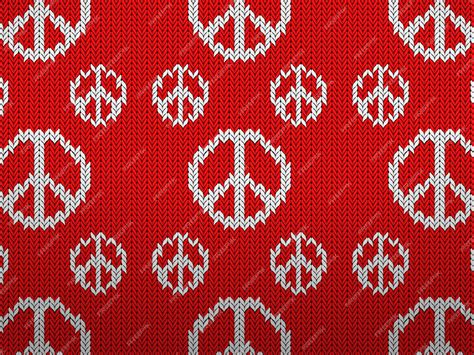 Premium Vector | Knitted pattern peace symbols