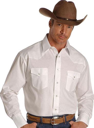 Wrangler Long Sleeve Western Shirt - White - Men's Western Shirts ...