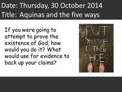 Aquinas- the cosmological argument- 5 ways | Teaching Resources