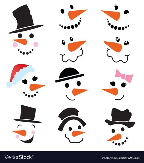 Snowman Faces Bundle, Snowmans Svg, Snowman Face Svg ...