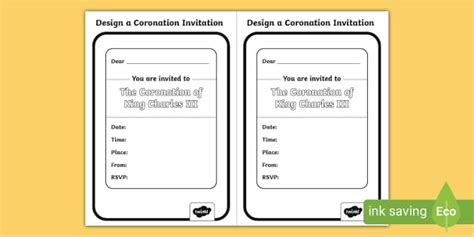 Design a Coronation Invitation Template - Twinkl