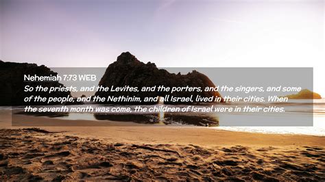 Nehemiah 7:73 WEB Desktop Wallpaper - So the priests, and the Levites, and the porters,