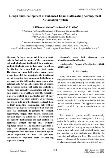 (PDF) Design and Development of Enhanced Exam Hall Seating Arrangement ...