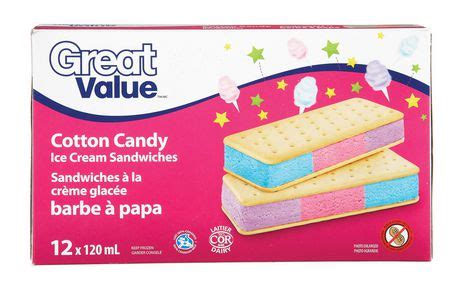 Great Value Cotton Candy Ice Cream Sandwiches | Walmart Canada