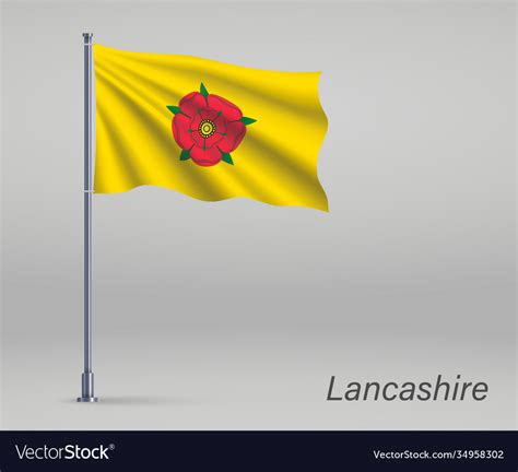 Waving flag lancashire - county england Royalty Free Vector