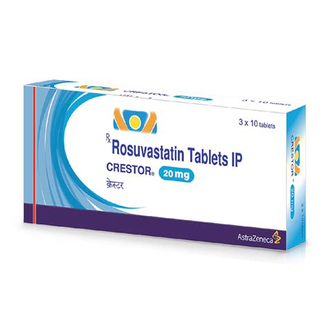 Crestor 20mg Tablet 10'S, schedule: H, 10 Tablet(s) in a Strip, ROSUVASTATIN, 20MG ...