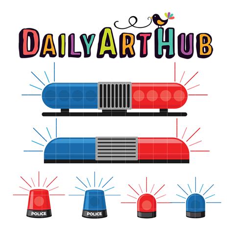 Police Car Lights Clip Art Set – Daily Art Hub – Free Clip Art Everyday