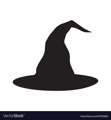 Halloween witch hat silhouette Royalty Free Vector Image