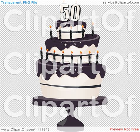 Clipart Three Tiered 50th Birthday Cake With Bats And Black Frosting - Royalty Free Vector ...