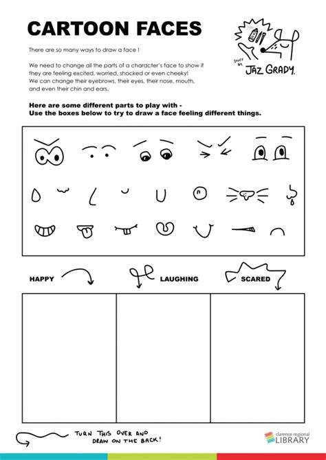 Worksheets to help you draw cartoons - Clarence Regional Library