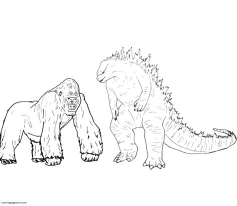 Printable Godzilla Vs King Kong Coloring Pages - Printable Templates