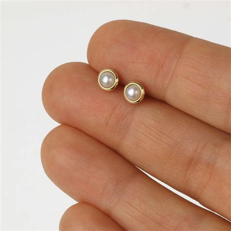 Small Pearl Earrings Gold Pearl Earrings Pearl Stud Earrings - Etsy