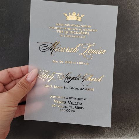 Quinceanera Gold Invitation - Etsy