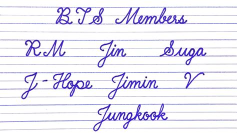 BTS Members - Beautiful cursive writing | Neat and clean handwriting ...