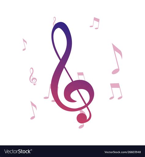 Music notes melody symbol background Royalty Free Vector