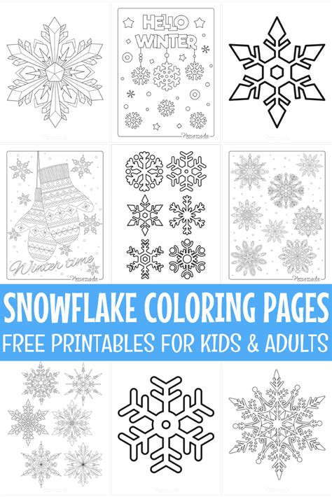 Best Snowflake Coloring Pages & Free Snowflake Templates