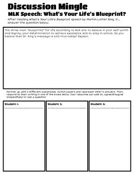 Martin Luther King Jr. - Speech Analysis - Printable - Discussion - MLK