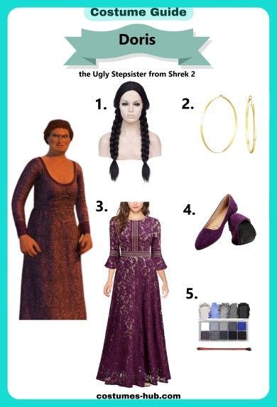 Doris the Ugly Stepsister Costume (from Shrek 2) | Shrek dress, Shrek, Shrek costume