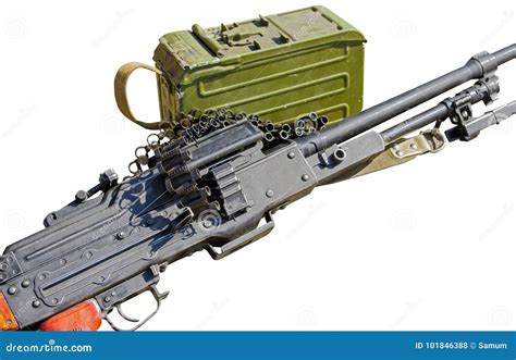 PK Machine Gun Kalashnikov on White Stock Photo - Image of special ...