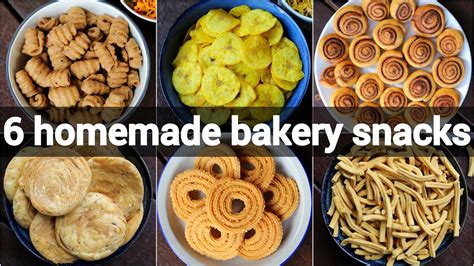 6 homemade bakery snacks for kids | crispy evening tea time snacks | jar snacks - YouTube