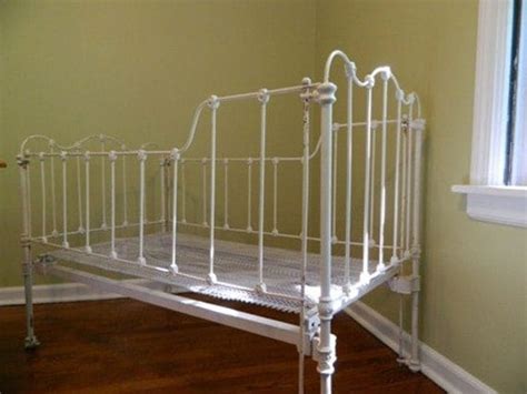 Antique White Iron Baby Crib by HaydenParkerHome on Etsy