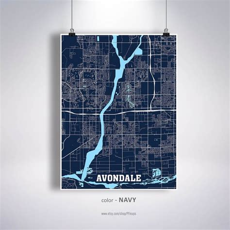 Avondale Map Print Avondale City Map Arizona AZ USA Map | Etsy | City ...