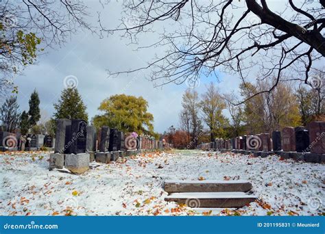 Graves in Notre Dame Des Neiges Cemetery Editorial Photo - Image of ...