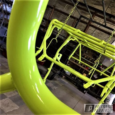 Custom Polaris RZR Frame finished with Neon Yellow | Prismatic Powders