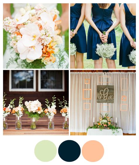 Wedding Color Inspiration : Peach and Navy - Rustic Wedding Chic