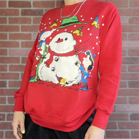 vintage peanuts Christmas sweater nice comfy... - Depop