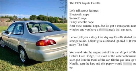 The Internet Cannot Get Over This Dude's Severely Honest Ad For His Old Car On Craigslist