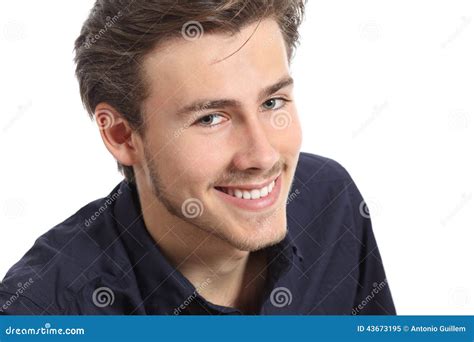 Attractive Man Face Portrait with a White Perfect Smile Stock Image - Image of facial, beautiful ...