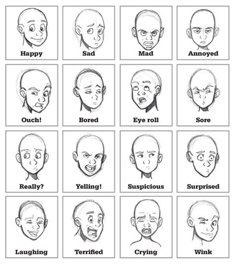 Facial Emotional Design | Facial expressions drawing, Drawing face ...