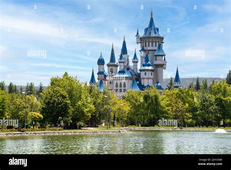 Sazova Park in Eskisehir, Turkey. (Science, Art and Culture Park) Fairy Tale Castle Stock Photo ...