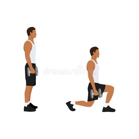 Dumbbell Walking Lunges Stock Illustrations – 17 Dumbbell Walking ...