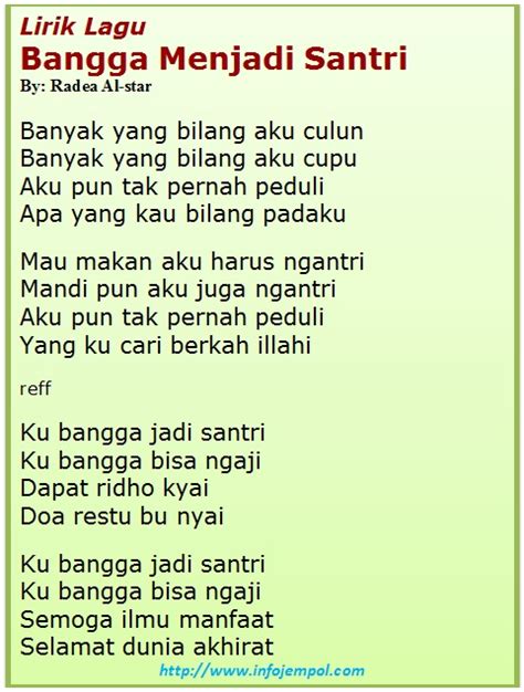 Bangga Jadi Santri-Lagu dan Lirik Khusus Menyambut Hari Santri Nasional