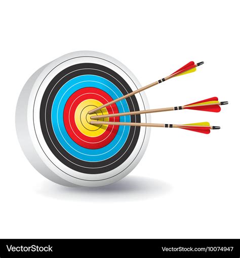 Archery target with arrows in bullseye Royalty Free Vector