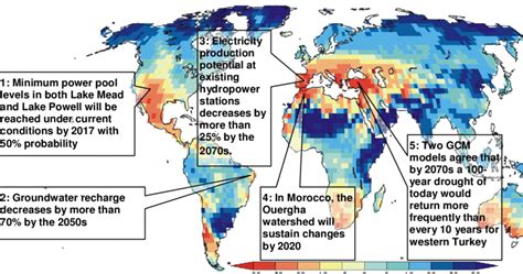 Illustrative map of future climate change impacts on freshwater ...