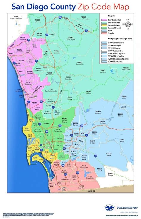 San Diego County Zip Code Map Printable