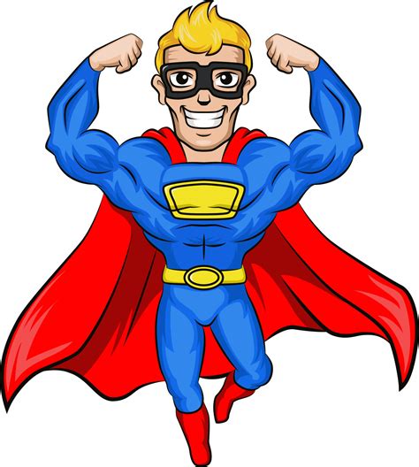 Cute superhero man cartoon posing 17186214 Vector Art at Vecteezy