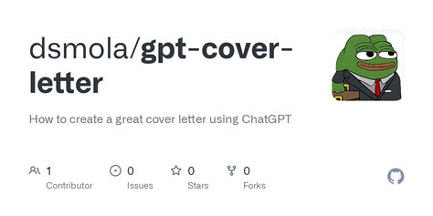 GitHub - dsmola/gpt-cover-letter: How to create a great cover letter using ChatGPT