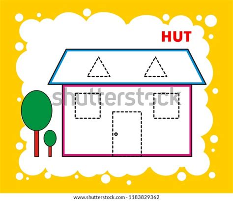 Hut Drawing Coloring Page Vector Illustration Stock Vector (Royalty Free) 1183829362 | Shutterstock