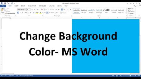 Ms Word Background Color Change - YouTube