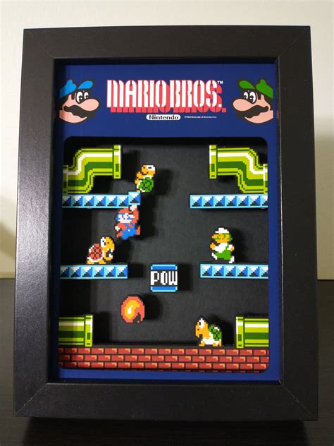 Original 1983 Mario Bros NES Shadow Box Diorama 3D Pop Art - Etsy