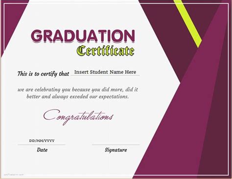 Graduation Certificate Templates for MS WORD | Professional Certificate Templates