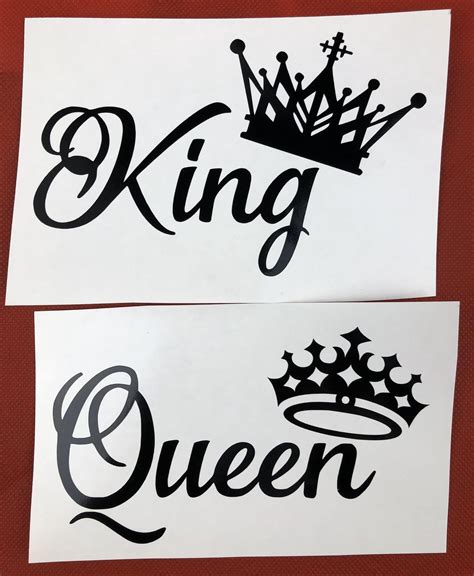 King Queen Crowns Black Vinyl Decal New Gift | Etsy | Crown tattoo ...