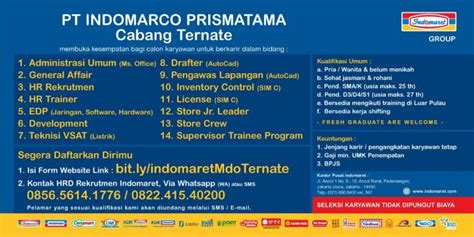 Lowongan Kerja PT Indomarco Prismatama – Poltekkes Kemenkes Ternate