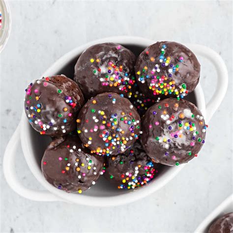 Chocolate Glazed Donut Holes - Shugary Sweets