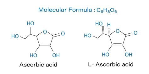 Chemical structural molecular formula of ascorbic acid vector ...